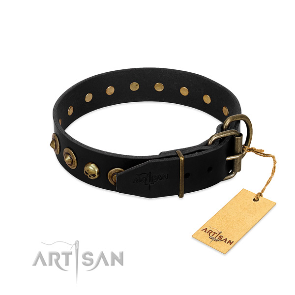 Genuine leather collar with inimitable studs for your dog