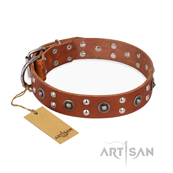 Handy use remarkable dog collar with rust-proof fittings