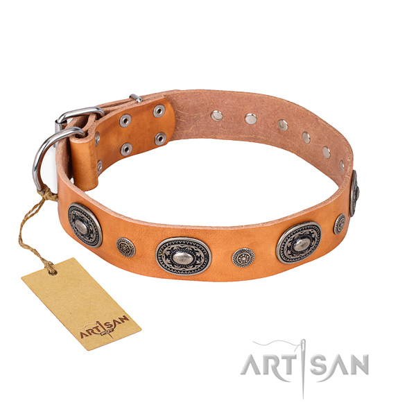 Gentle to touch leather collar crafted for your pet