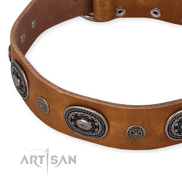 Best quality full grain leather dog collar handmade for your stylish pet