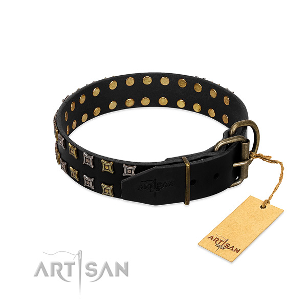 High quality leather dog collar made for your pet