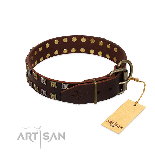 Top notch full grain leather dog collar created for your canine