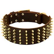 Fashion Extra Wide Spiked Leather Dog Collar for Cane Corso  Fashion Extra Wide Spiked Leather Dog Collar for Cane Corso